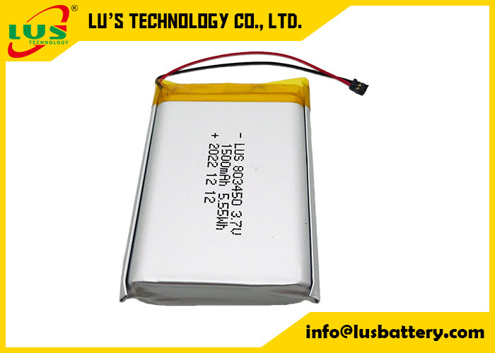 Bateria de polímero de lítio 1500mAh 5.55Wh LP803450 1500mAh 3.7V Bateria recarregável de polímero de lítio LP803450