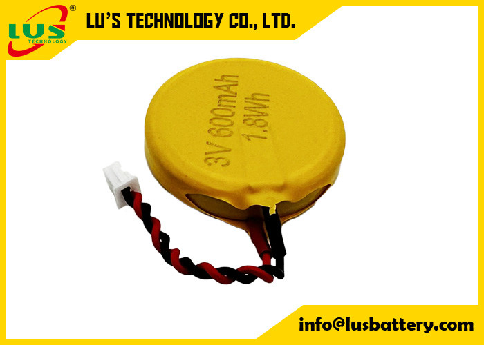 Hi-Capacidade Equivalente A IEC CR2450 CMOS Bateria CR 2450 BIOS Bateria de botão com cabo e conector para PCB