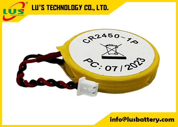 Hi-Capacidade Equivalente A IEC CR2450 CMOS Bateria CR 2450 BIOS Bateria de botão com cabo e conector para PCB