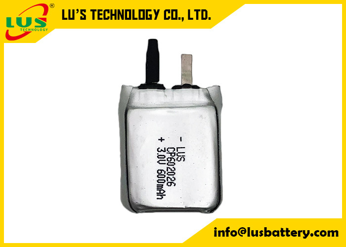 3v 600mah bateria limno2 não recarregável ultra fina cp602026 bateria LI-MnO2 CP602026 600MAH célula CP