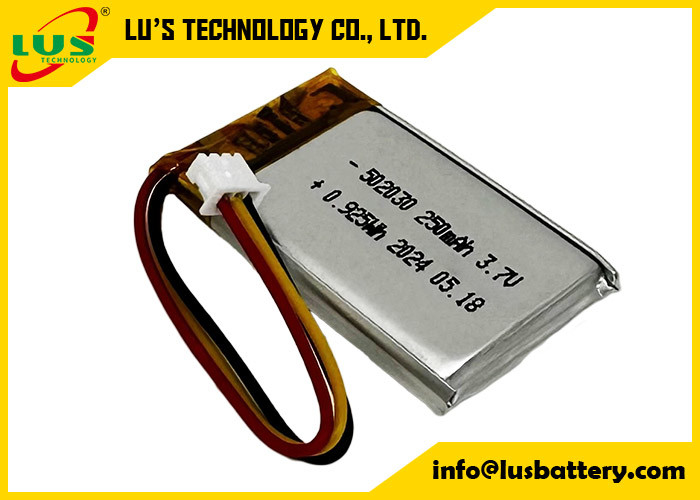250mAh Bateria de Lítio Polímero LP502030 3.7V Bateria de Lítio Polímero LP502030 3.7V OEM