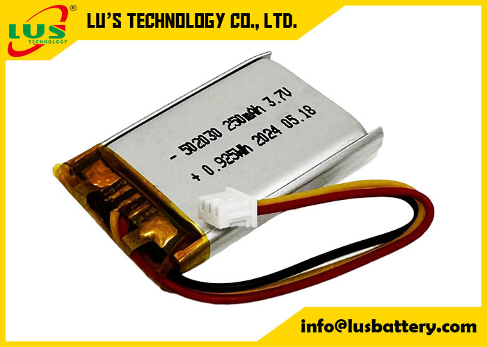 250mAh Bateria de Lítio Polímero LP502030 3.7V Bateria de Lítio Polímero LP502030 3.7V OEM