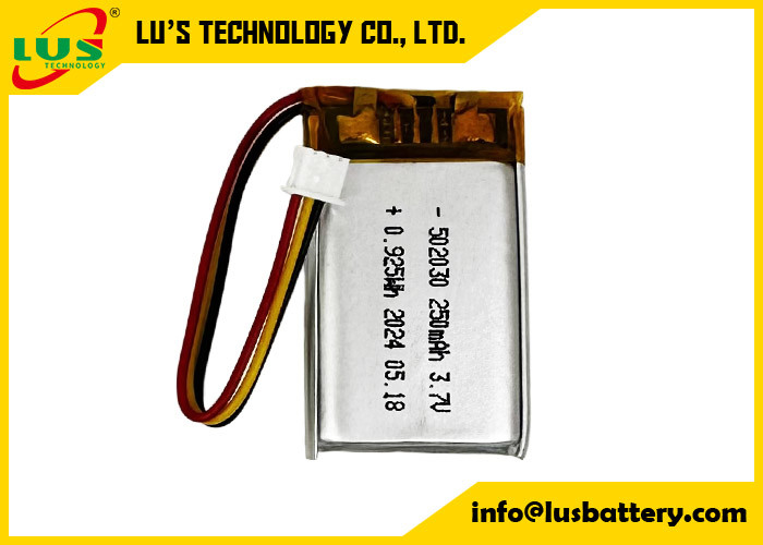 3Bateria recarregável de.7v 502030 Bateria Li Polymer LP502030 3.7V 250mAh célula recarregável fina