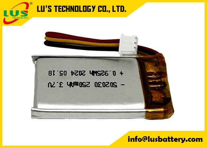 3Bateria recarregável de.7v 502030 Bateria Li Polymer LP502030 3.7V 250mAh célula recarregável fina