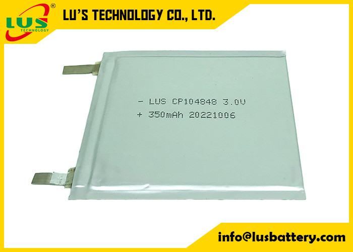 Baterias de bolsa fina CP104848 3v bateria primária de lítio 350mah super célula fina OEM para cartões