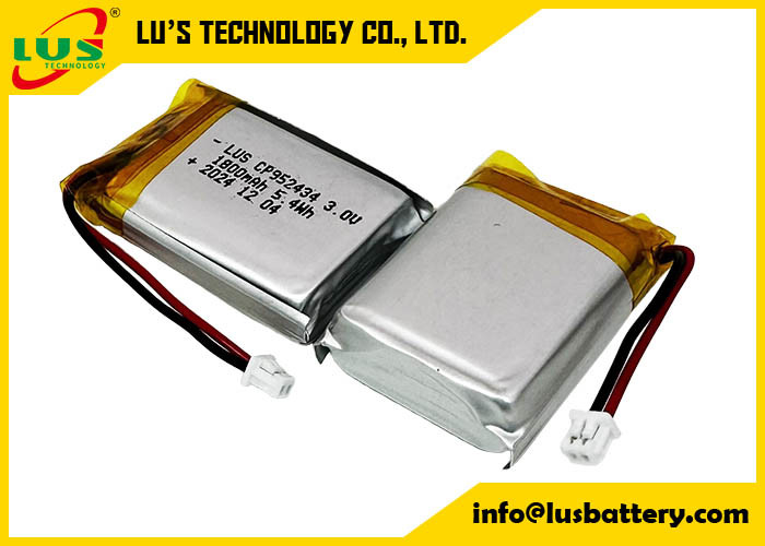 Bateria de dióxido de lítio e manganês CP952434 Bateria de lítio de pacote macio 1800mah 3,0 volts