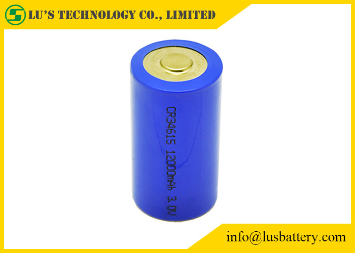 Tipo preliminar forma do poder da bateria de lítio 3.0v de CR34615 3V 12ah 12000mah CR34615 Li-MnO do cilindro do tamanho de D