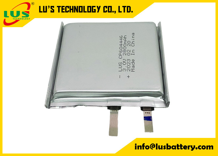 Cp604446 Limno2 Pouch Cell 3,0 volts 2800mah bateria de lítio Cp604446 bateria de célula primária