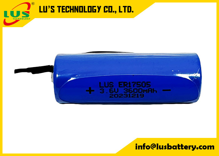 Bateria não recarregável 3600mAh 3,6 volts ER17505 Cloreto de Tiônil de Lítio Bateria terminais personalizados