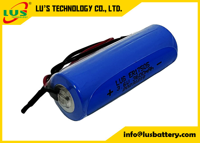 Bateria não recarregável 3600mAh 3,6 volts ER17505 Cloreto de Tiônil de Lítio Bateria terminais personalizados