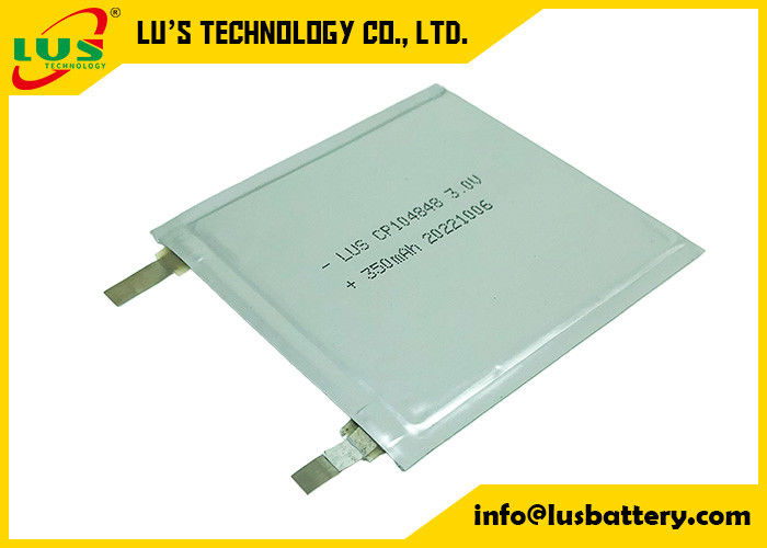 Bateria de célula fina CP104848 3,0V 400mAh Bateria Li-MnO2 3,0volt bateria plana