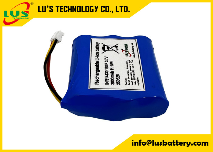 INR14430 3.7V 3000mah Bateria de íons de lítio 1S3P bateria recarregável de íons de lítio