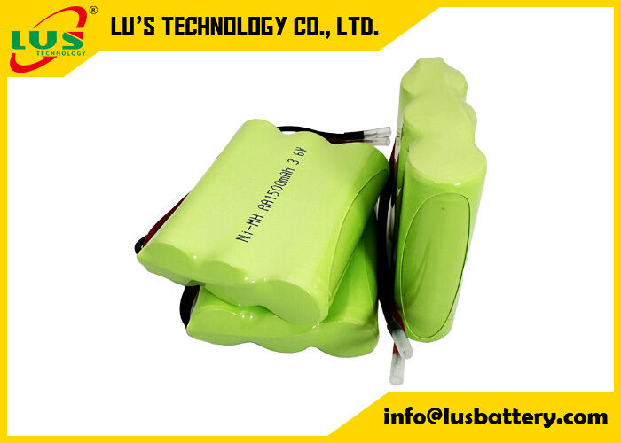 3.6volt 1500mah rechargeable battery AA size NIMH battery pack 3.6V customized