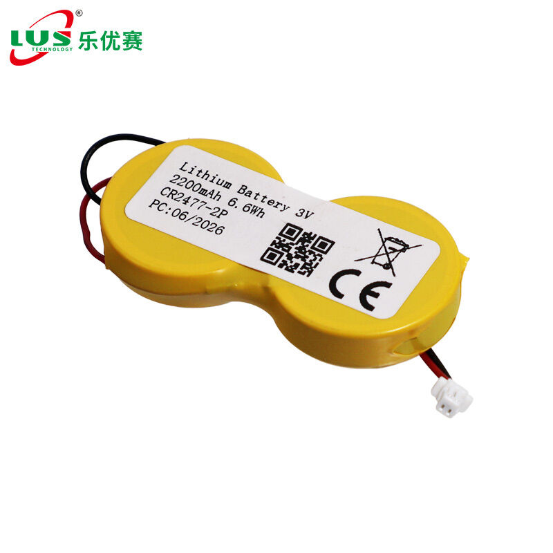 Bulk CR 2477 3V lithium coin cell battery pack CR2477-2P with connector 2200mah 3V battery