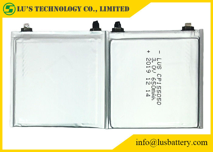 HRL que reveste a bateria de lítio flexível de CP155050 3V 650mah para etiquetas
