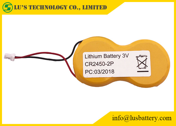 terminais da pilha CR2450 CR2450-2P JST do botão do lítio de 3V 1200mah para etiquetas