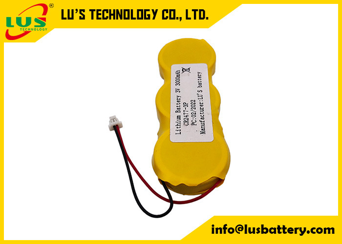 bloco CR2477 3p da bateria da pilha do botão de 3v 3000mah paralelamente aos conectores dos fios
