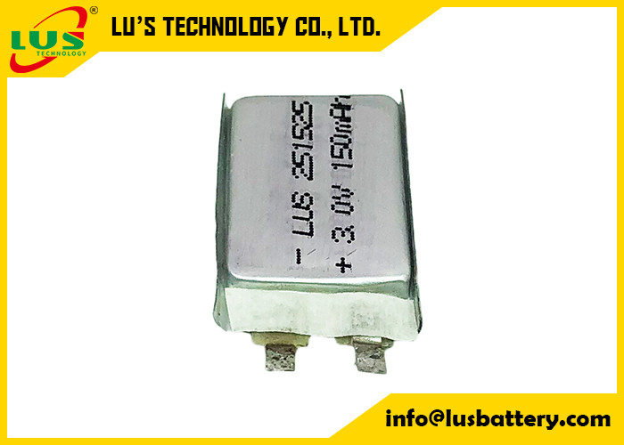 Bateria lisa CP251525 3.0v 150mah Li Po Ultra Thin Battery do dióxido do manganês do lítio